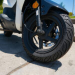 Aipex City scooter tire 120/70-12 on the front wheel of a Vespa version 3.