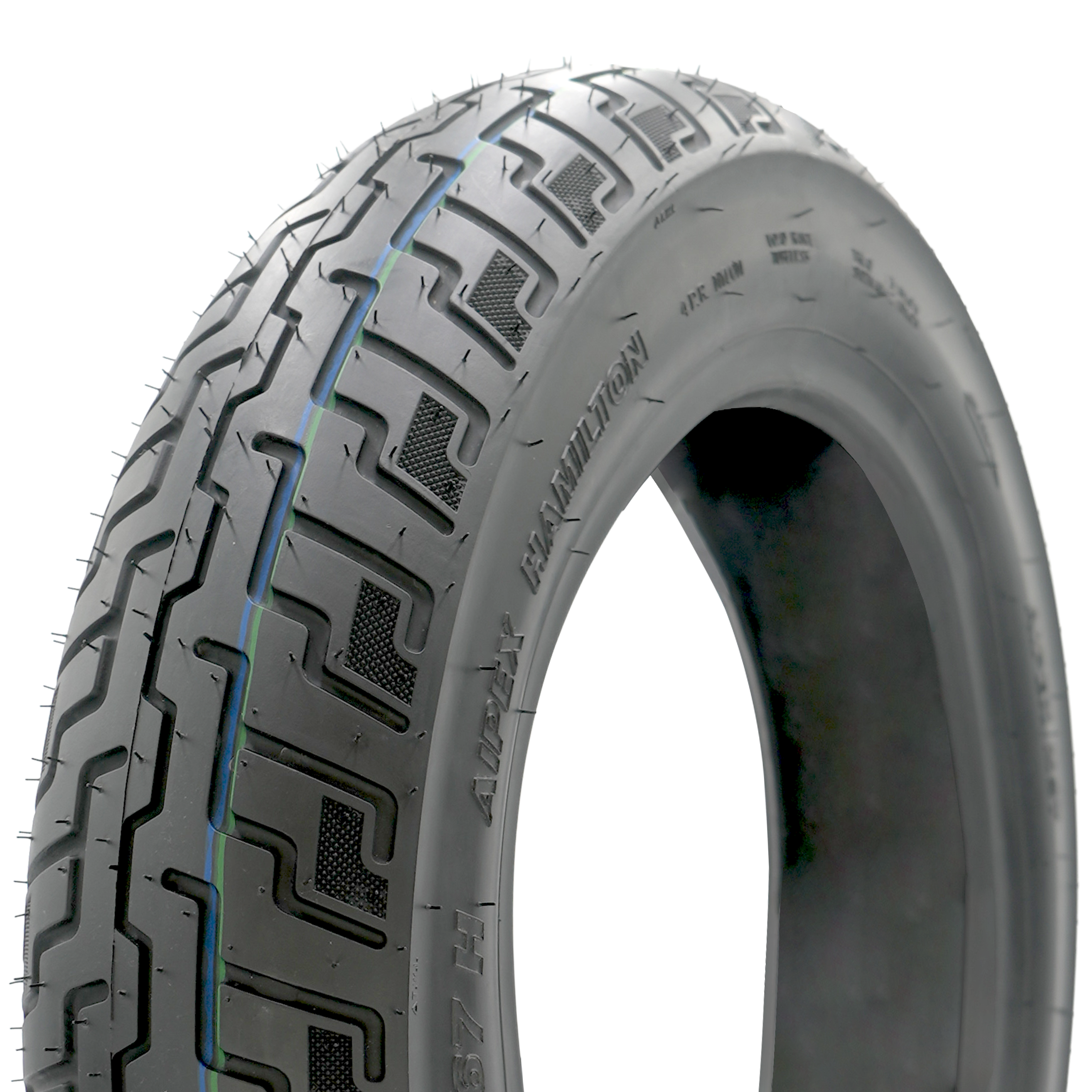 Closeup image of AIPEX Hamilton bias scooter tire.